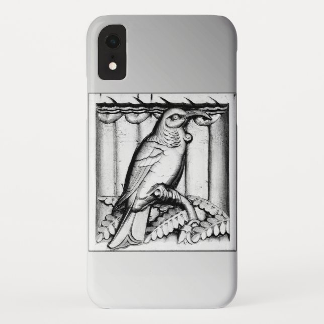 Art Deco carved stone falcon - silver Case-Mate iPhone Case (Back)
