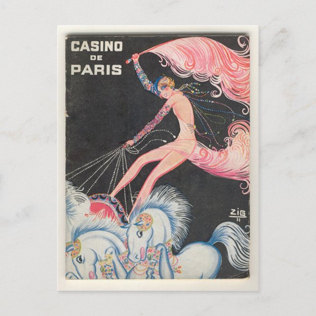 Art Deco, Casino, Paris, Louis Gaudin, Vintage Postcard (Front)