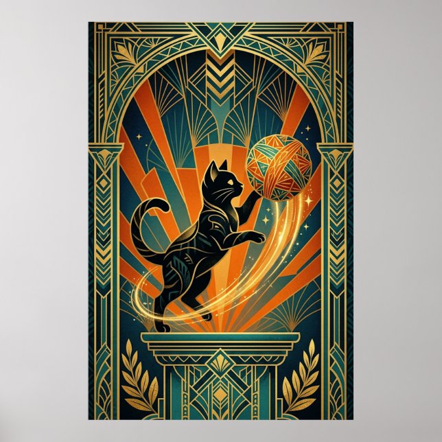 Art Deco Cat Fish Trophy Wall Art (Front)