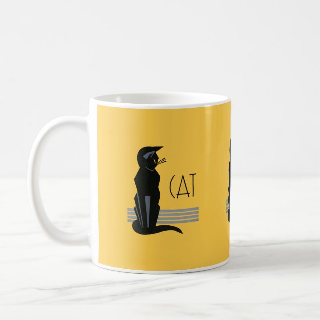 Art Deco Cat Mug (Left)