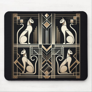Art Deco Cats Mouse Mat
