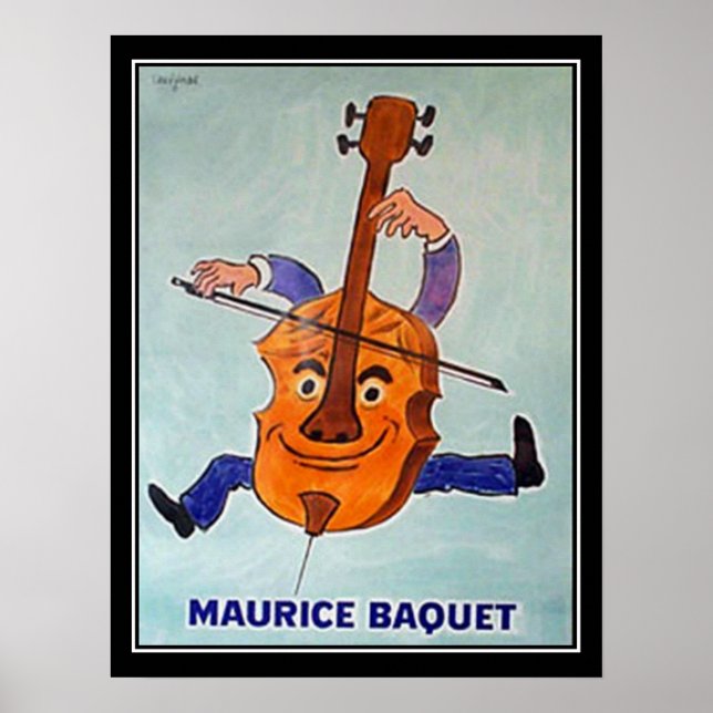 Art Deco Cello Musician Vintage Poster (Front)