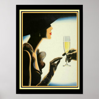 Art Deco "Champagne" 12 x 16 Print