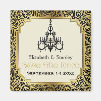 Art Deco chandelier wedding Save the Date