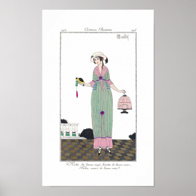 Art Deco Charles Martin Fashion Plate Print Poster (Front)