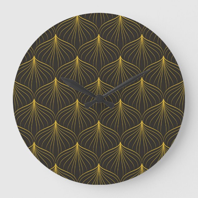 Art Deco Charm: Vintage Geometric Seamless Large Clock (Front)