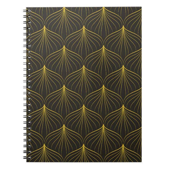 Art Deco Charm: Vintage Geometric Seamless Notebook (Front)