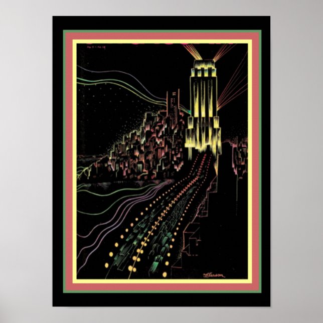 Art Deco Chicago Poster 12 x 16 (Front)
