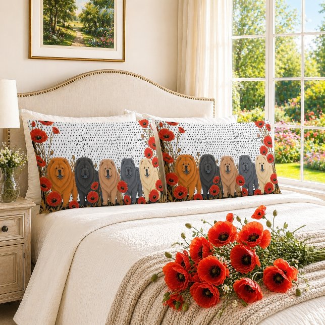 ART DECO CHOWS rough   - limited production  Pillowcase (Creator Uploaded)