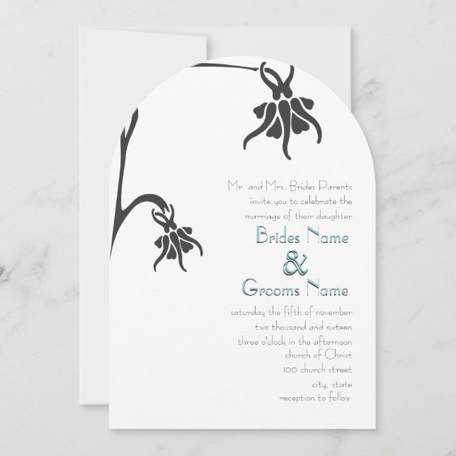 Art Deco Christian Die Cut Wedding Invitations (Front)