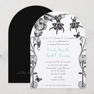 Art Deco Christian Flower Wedding Invitation