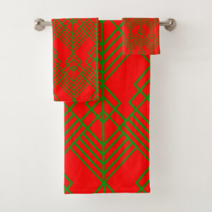 Art Deco Christmas Bath Towel Set