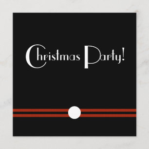 Art Deco Christmas Party in Black and White Custom Invitation