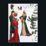 Art deco Christmas people Holiday vintage postcard<br><div class="desc">design by www.etsy.com/Shop/VanityFlairDesigns</div>