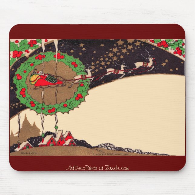 Art Deco Christmas Santa Mouse Pad (Front)