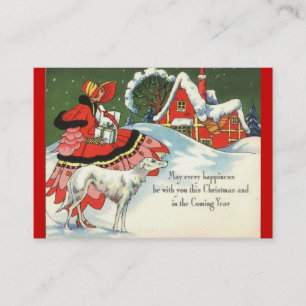 Art Deco Christmas Scene Business Card
