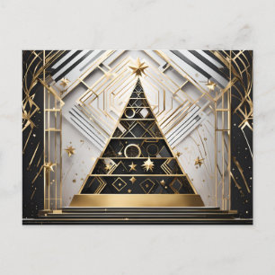 art deco christmas tree postcard