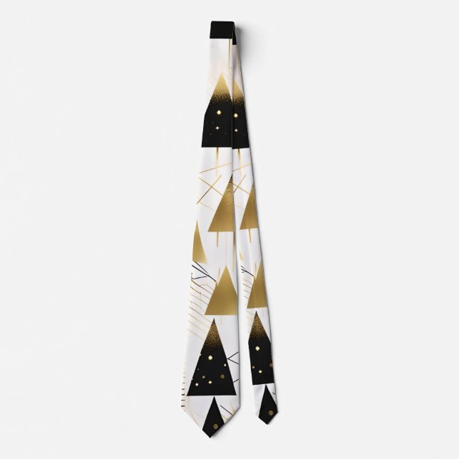 art deco christmas trees tie (Front)