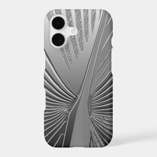 Art Deco chrome palm leaf Case-Mate iPhone Case (Back)