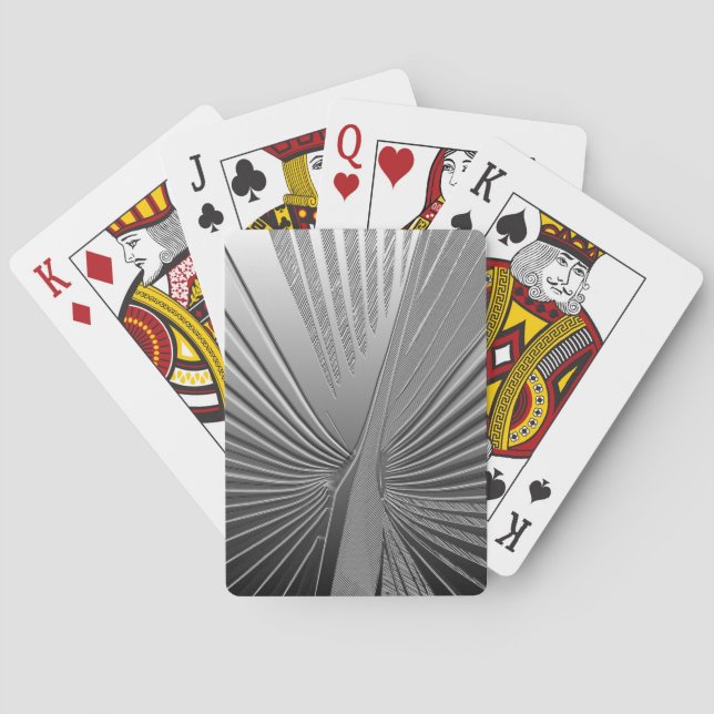 Art Deco chrome palm leaf Playing Cards (Back)