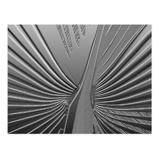 Image of Art Deco chrome palm leaf Postcard