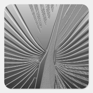 Art Deco chrome palm leaf Square Sticker