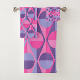 Art Deco Circle and Triangles Bath Towel Set