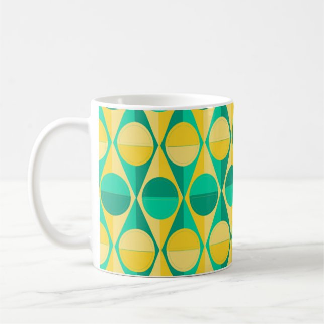 Art Deco Circles and Triangles Coffee Mug (Left)