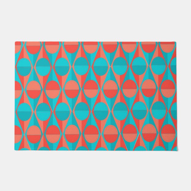 Art Deco Circles and Triangles Doormat (Front)