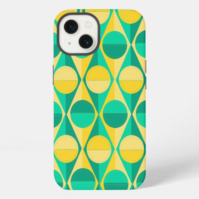 Art Deco Circles and Triangles iPhone Case (Back)