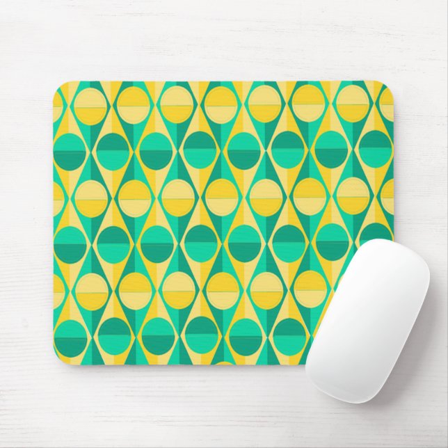 Art Deco Circles and Triangles Mouse Mat (With Mouse)