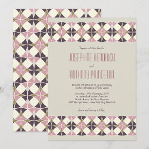 Art Deco Circles Band Elegant Vintage Wedding  Invitation