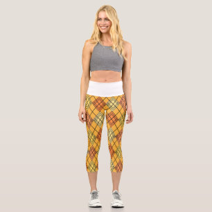 Art Deco Citrus Argyle  Capri Leggings