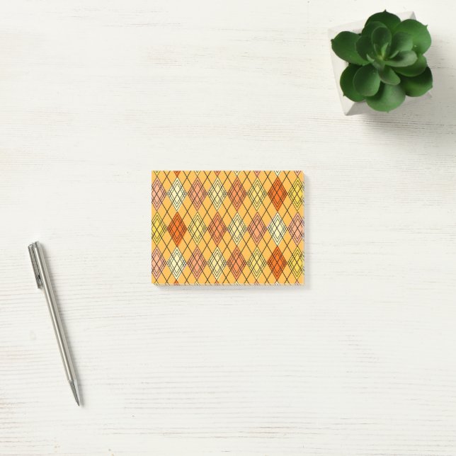 Art Deco Citrus Argyle  Post-it Notes (Office)