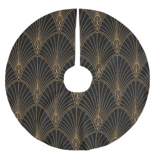 Art deco: classic geometric pattern. brushed polyester tree skirt