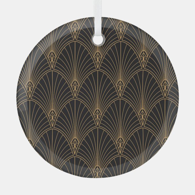Art deco: classic geometric pattern. glass tree decoration (Front)