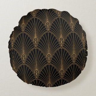 Art deco: classic geometric pattern. round cushion