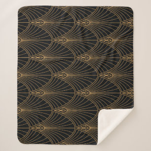 Art deco: classic geometric pattern. sherpa blanket