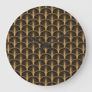 Art Deco Classic: Geometric Vintage Ornament. Large Clock