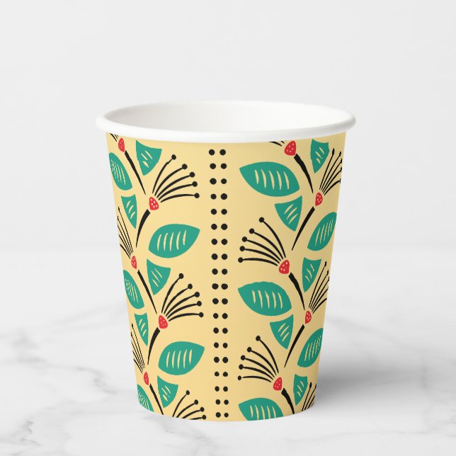 Art Deco Climbing Strawberry Vines Paper Cups (Front)