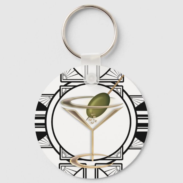 Art Deco Cocktails Keychains (Front)