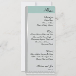 Art Deco Colour Block Wedding Reception Menu Cards