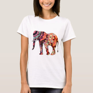 Art Deco Colourful Psychedelic Elephant T-Shirt