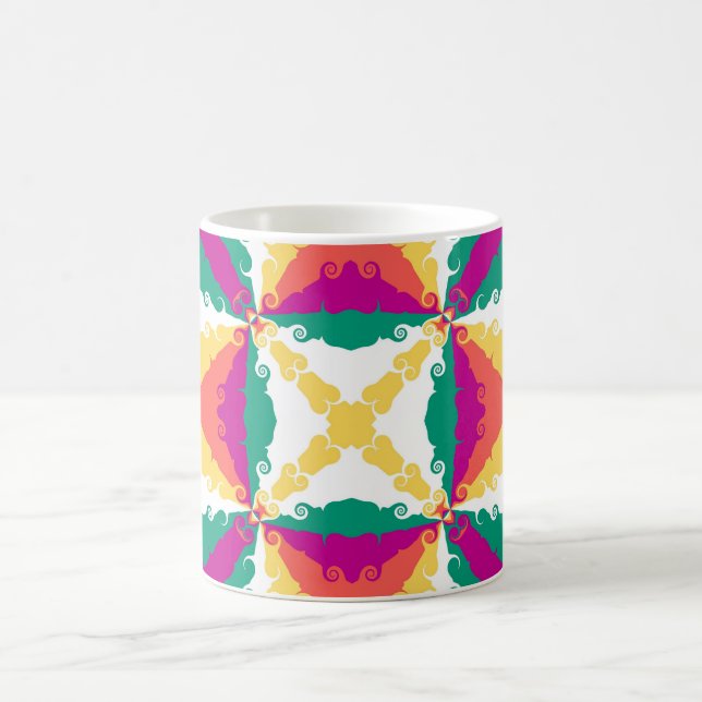 Art Deco Colourful Swirl Retro Abstract Art Coffee Mug (Center)