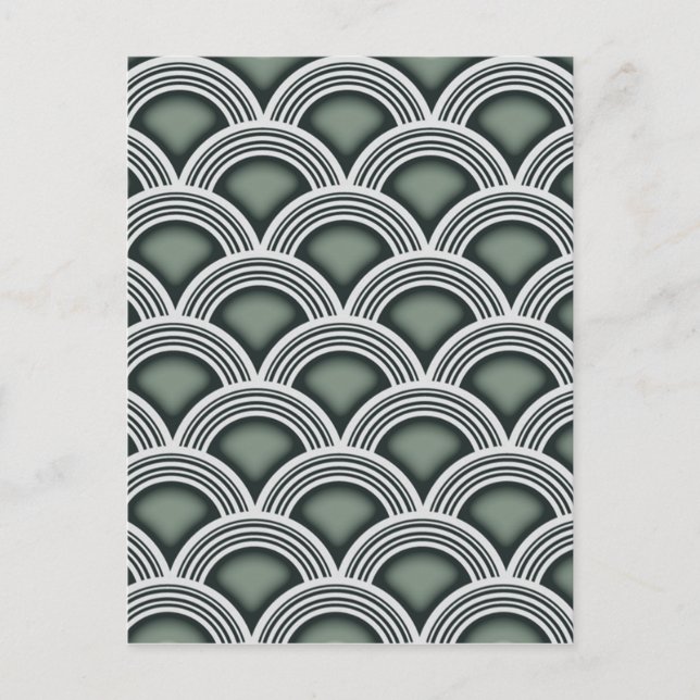 Art Deco Concentric Circles Postcard (Front)