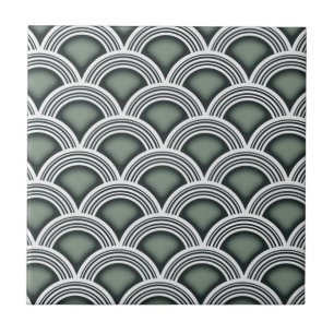Art Deco Concentric Circles Tile