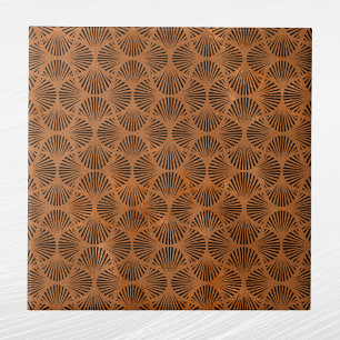 Art Deco Copper Fan Shell Graphic Tile