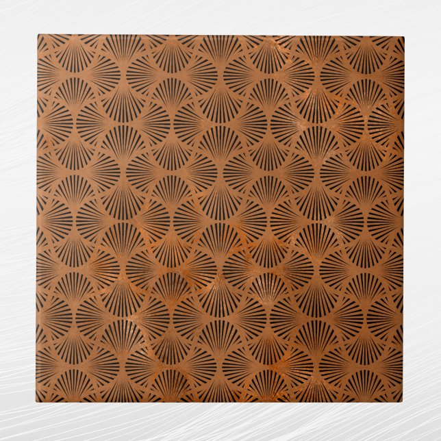 Art Deco Copper Fan Shell Graphic Tile (Creator Uploaded)