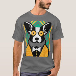 Art Deco Corgi Dog Owner Pembroke Welsh Corgi Bart T-Shirt