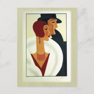 Art Deco Couple 1920s Postcard